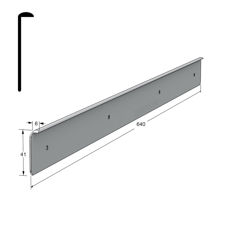 KITCHEN WORKTOPS PRAXITELIS ALUMINIUM END CAP WITH HOLES / 4x64cm KITCHEN WORKTOPS PRAXITELIS ALUMINIUM END CAP WITH HOLES / 4x64cm