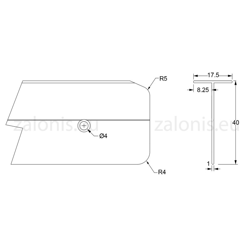 KITCHEN WORKTOPS PRAXITELIS ALUMINIUM T-SHAPE JOINING STRIP / 4x64cm KITCHEN WORKTOPS PRAXITELIS ALUMINIUM T-SHAPE JOINING STRIP / 4x64cm
