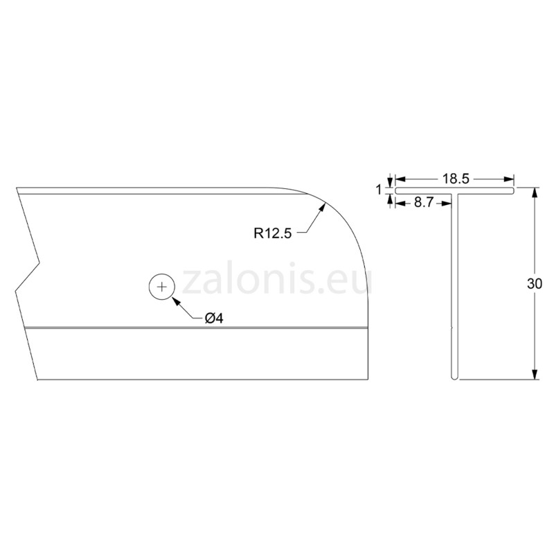 KITCHEN WORKTOPS ALUMINIUM JOINING STRIP / 3x63cm KITCHEN WORKTOPS ALUMINIUM JOINING STRIP / 3x63cm