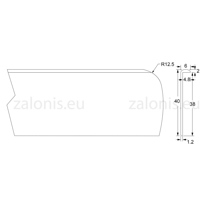 KITCHEN WORKTOPS ALUMINIUM END CAP / 4x64cm KITCHEN WORKTOPS ALUMINIUM END CAP / 4x64cm