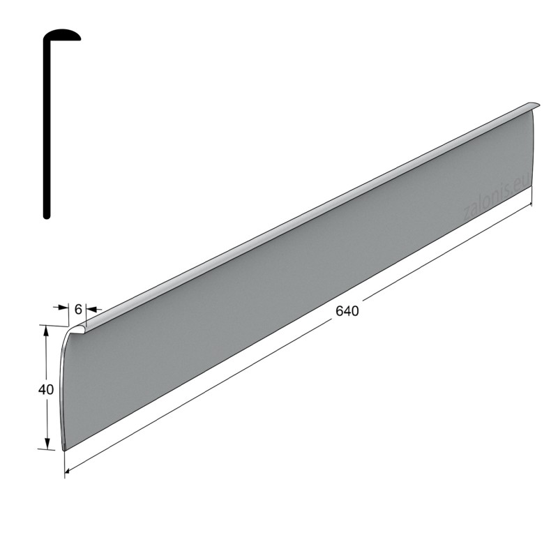 KITCHEN WORKTOPS ALUMINIUM END CAP / 4x64cm KITCHEN WORKTOPS ALUMINIUM END CAP / 4x64cm