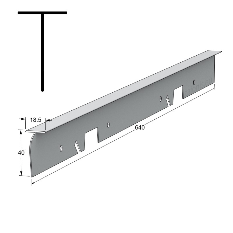 KITCHEN WORKTOPS ALUMINIUM T-SHAPE JOINING STRIP / 4x64cm KITCHEN WORKTOPS ALUMINIUM T-SHAPE JOINING STRIP / 4x64cm