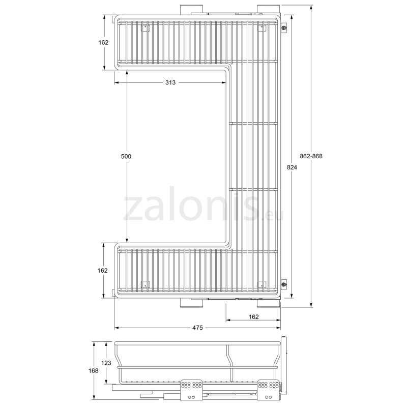 SINK WIRE BASKET / FULL EXTENSION-SOFT CLOSING / 90 SINK WIRE BASKETS