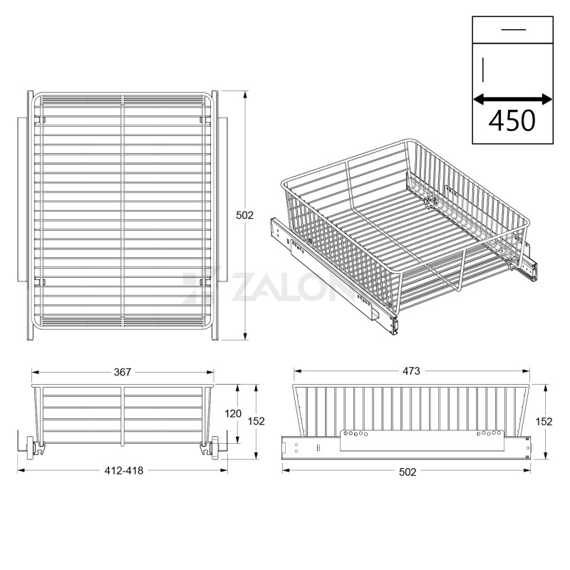 WIRE BASKET m.306 / CABINET 45 MULTIPURPOSE WIRE BASKETS m.306 SERIES