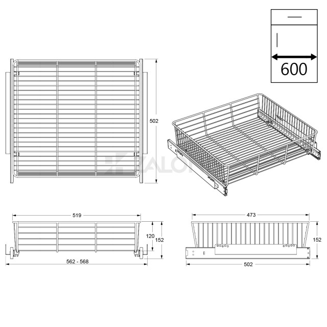 WIRE BASKET m.306 / CABINET 60