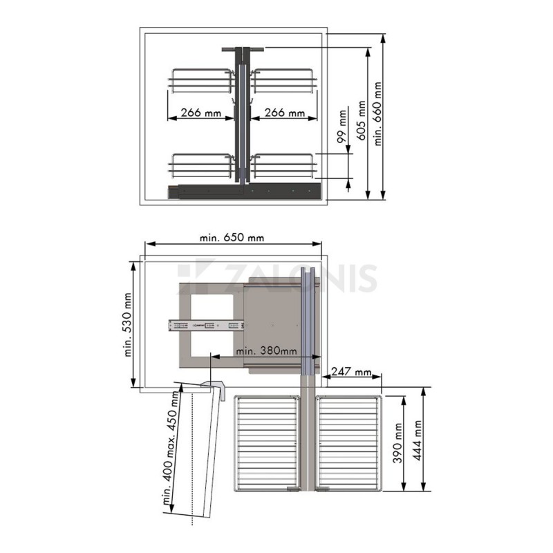 MAGIC CORNER PULL-OUT M&C / 40-45 DOOR / WITH SOFT CLOSING/ L&R MAGIC CORNER PULL OUTS