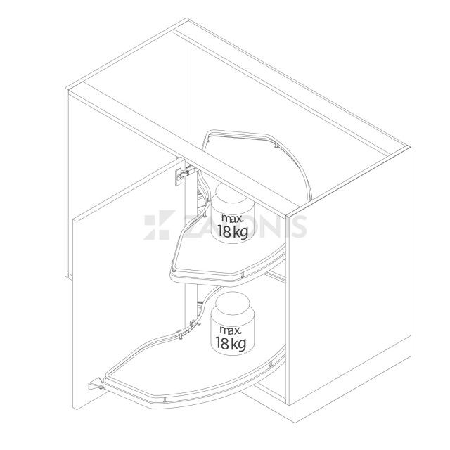 SLIDING PULL-OUT CORNER UNIT 60 / CABINET 120