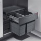 HAILO BUILD-IN, SLIDING BIN / 30 ltr (18+12) / 50 CABINET / ANTHRACITE BUILD-IN SLIDING BINS