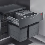 HAILO BUILD-IN, SLIDING BIN / 28 ltr (12+2x8) / 50 CABINET / ANTHRACITE