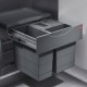 HAILO BUILD-IN, SLIDING BIN / 28 ltr (12+2x8) / 50 CABINET / ANTHRACITE BUILD-IN SLIDING BINS