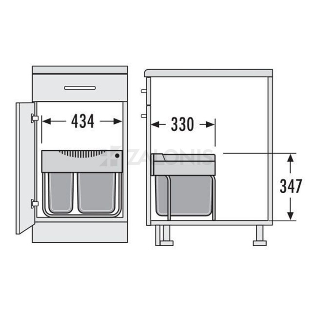 ΚΑΔΟΣ HAILO ΣΥΡΟΜΕΝΟΣ /  28 ltr (12+2x8) / ΕΡΜΑΡΙΟ 50 / ΑΝΘΡΑΚΙ