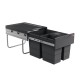 HAILO BUILD-IN, SLIDING BIN / 35 ltr (18+2x8.5) / 40 CABINET / ANTHRACITE BUILD-IN SLIDING BINS