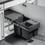 HAILO BUILD-IN, SLIDING BIN / 35 ltr (18+2x8.5) / 40 CABINET / ANTHRACITE