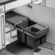 HAILO BUILD-IN, SLIDING BIN / 35 ltr (18+2x8.5) / 40 CABINET / ANTHRACITE BUILD-IN SLIDING BINS