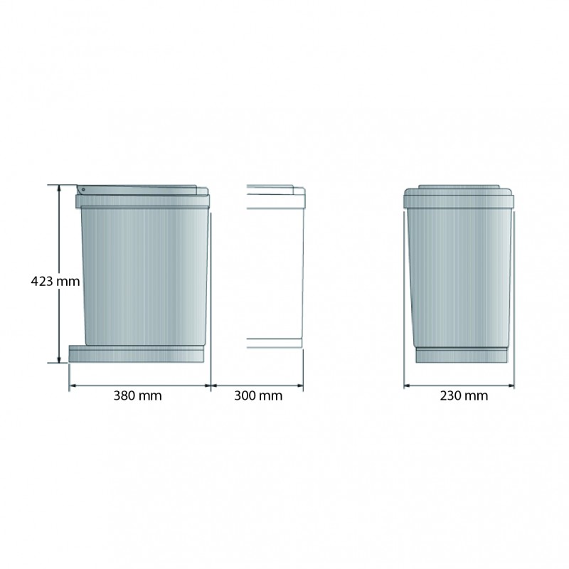 BUILD-IN SLIDING BIN, 30 CABINET / INOX BUILD-IN SLIDING BINS