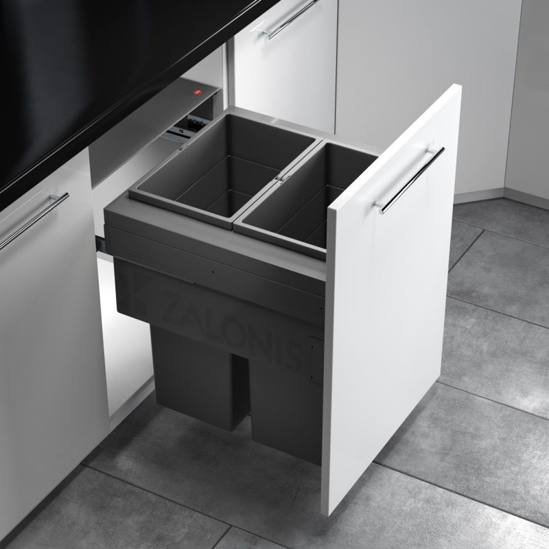HAILO BIN WITH SLIDES AS Euro Cargo / 70 ltr (35+35) / 50 CABINET / ANTHRACITE