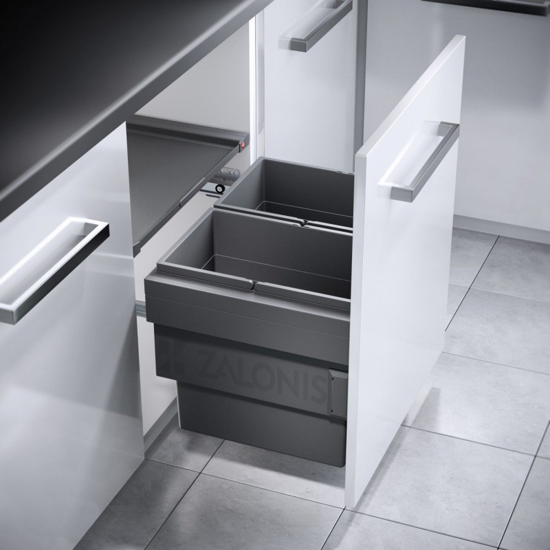 HAILO BIN WITH SLIDES AS Cargo Synchro / 56 ltr (28+28) / 60 CABINET / ANTHRACITE