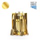 GOLD OVAL BUCKET FIREPLACE TOOLS WITH WOODEN BASE FIREPLACE TOOLS