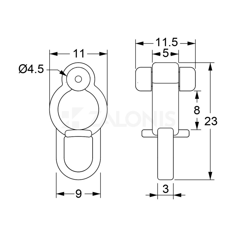 CURTAIN RAIL SMALL ROLLER