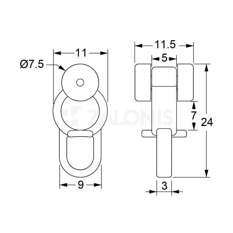 CURTAIN RAIL BIG ROLLER / HEAVY DUTY