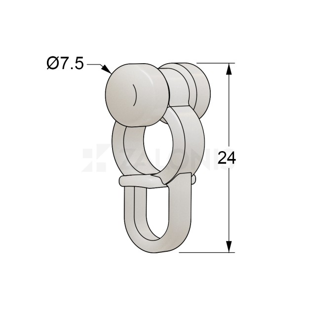 CURTAIN RAIL BIG ROLLER / HEAVY DUTY