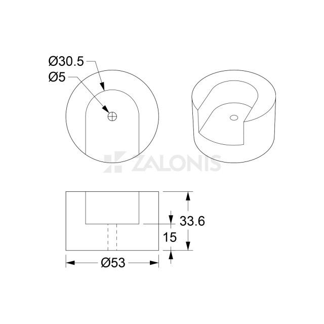 WALL ROSETTE D.28mm / HONEY