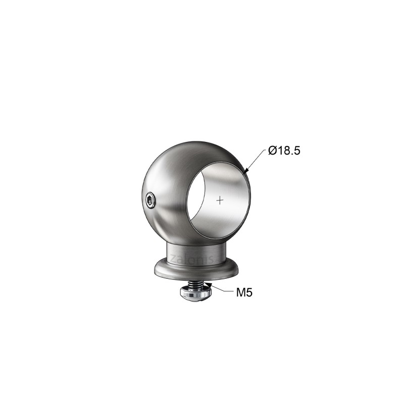 SECOND RAIL CONNECTOR D.18 / MAT NICKEL SECOND ROD-RAIL CONNECTORS