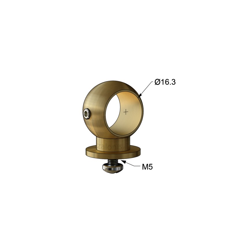 SECOND RAIL CONNECTOR D.16 / MAT GOLD SECOND ROD-RAIL CONNECTORS