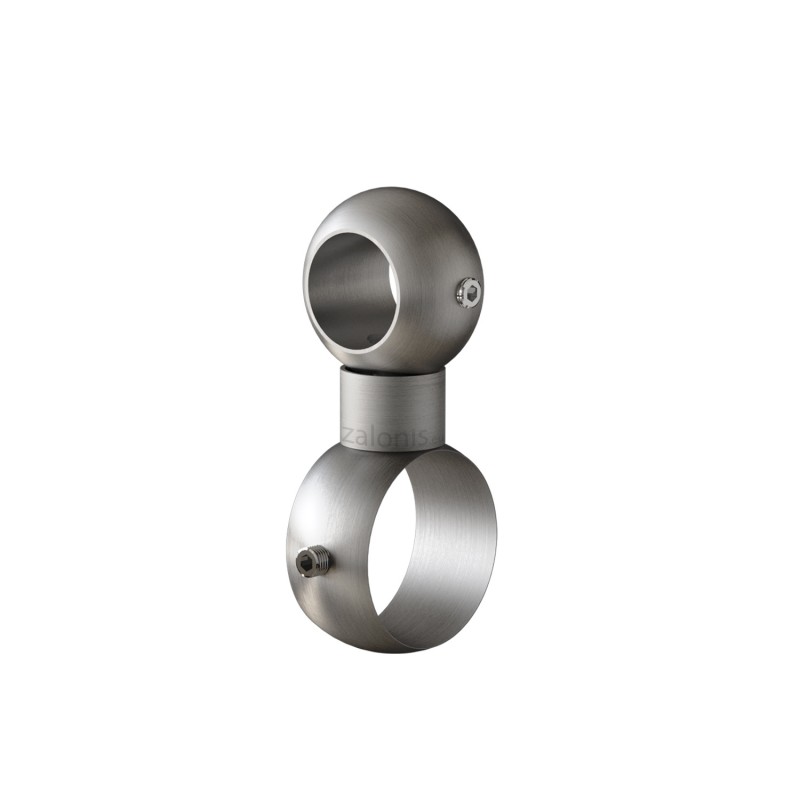 SECOND ROD CONNECTOR D.16 TO D.25 / MAT NICKEL SECOND ROD-RAIL CONNECTORS