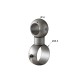 SECOND ROD CONNECTOR D.16 TO D.25 / MAT NICKEL SECOND ROD-RAIL CONNECTORS