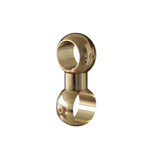 SECOND ROD CONNECTOR D.16 TO D.25 / GLOSSY GOLD