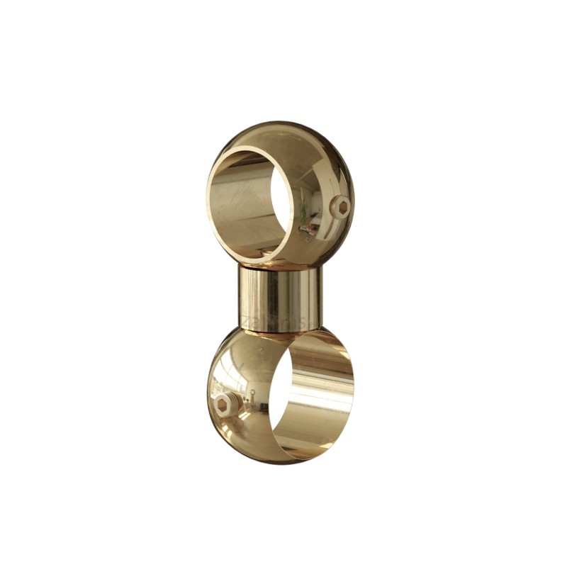 SECOND ROD CONNECTOR D.16 TO D.20 / GLOSSY GOLD SECOND ROD-RAIL CONNECTORS