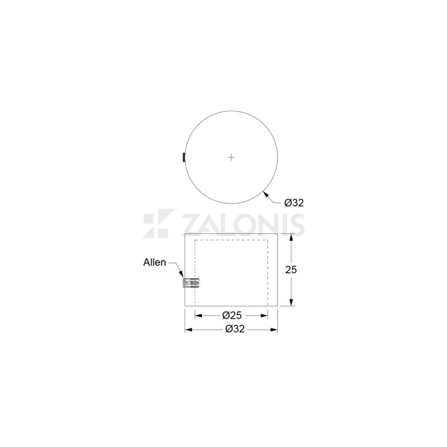 CURTAIN END m.225 D.25 / A10 / MAT BLACK