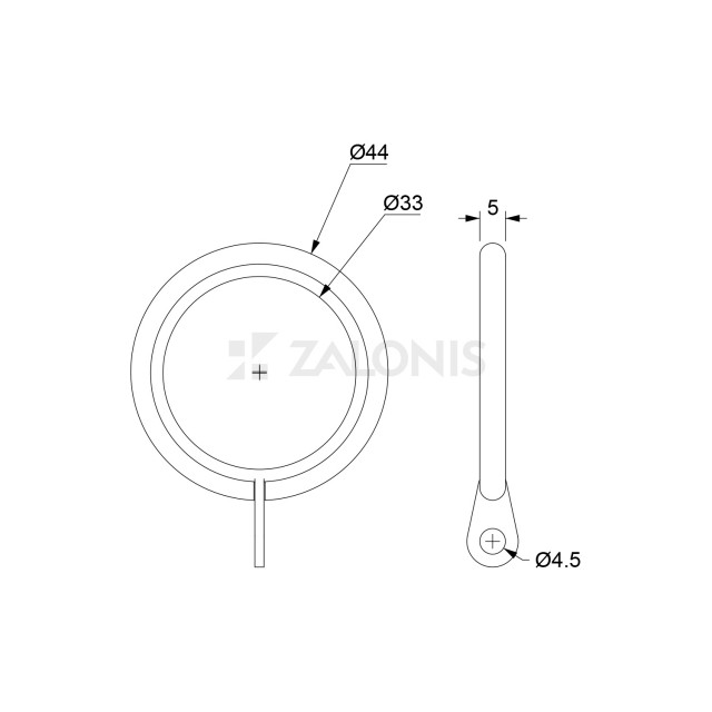 CURTAIN RING m.225 / MAT BLACK