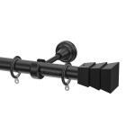 SINGLE CURTAIL ROD SET D.25 / MAT BLACK / A8 END
