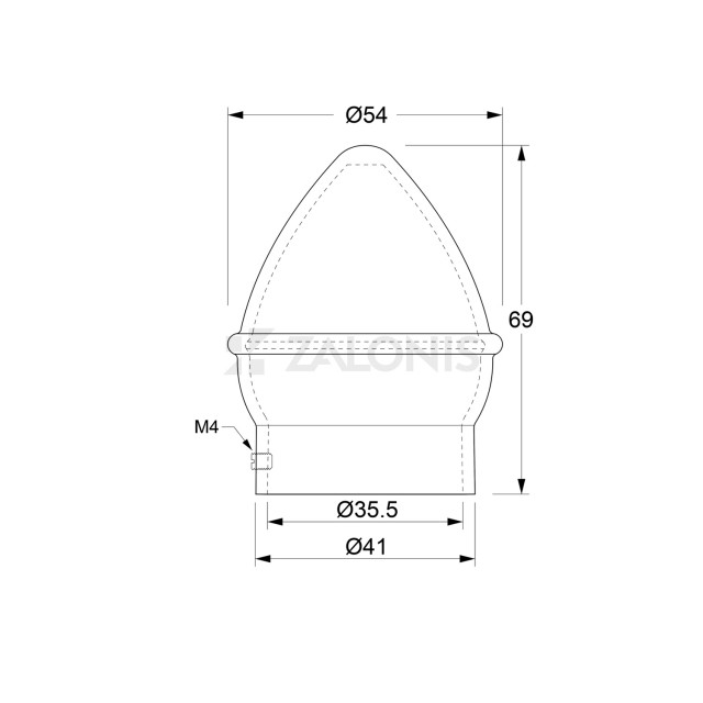 CURTAIN END A1 COMETA / D.35 / MAT NICKEL