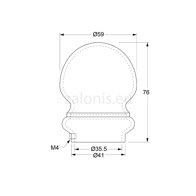 CURTAIN END A3 GLOBE / D.35 / MAT GOLD