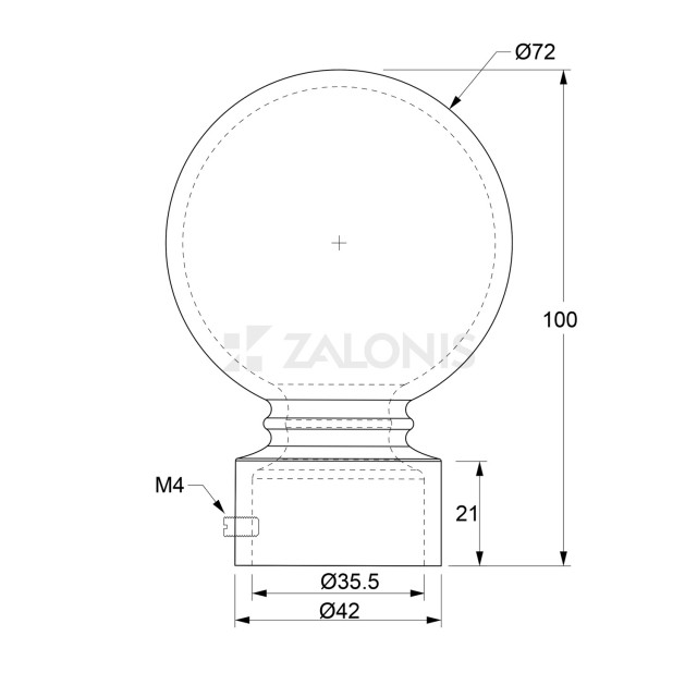 CURTAIN END A4 ORION / D.35 / MAT NICKEL
