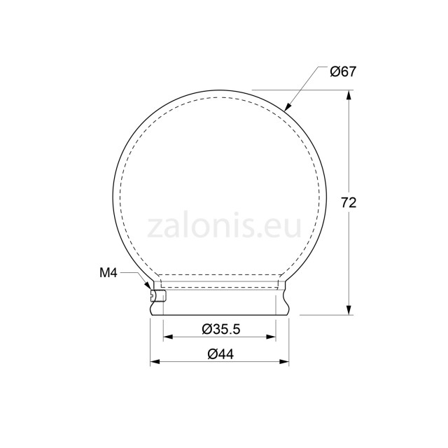 CURTAIN END A7 SFERA / D.35 / ANTIQUE