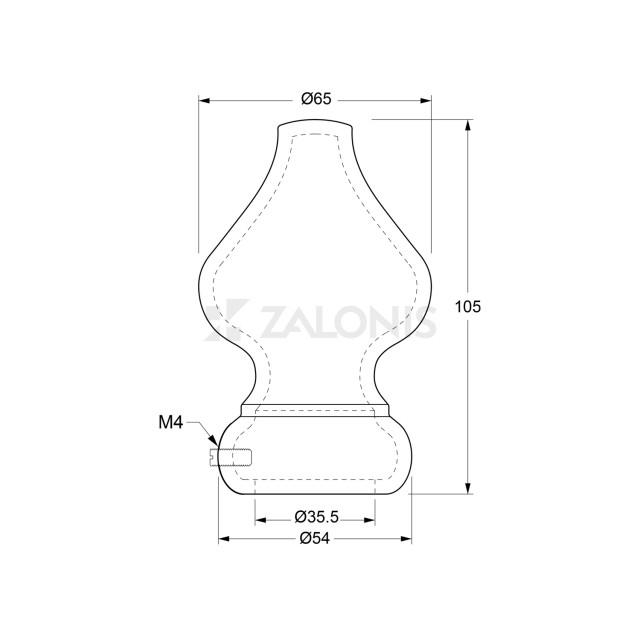 CURTAIN END A8 SIVIGLIA / D.35 / MAT NICKEL