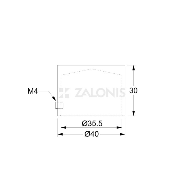 CURTAIN END CAP A10 / D.35 / MAT GOLD