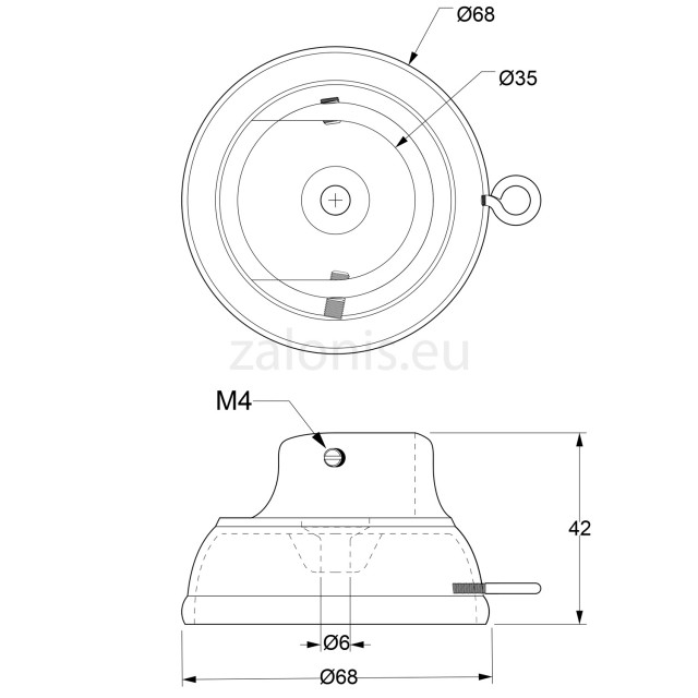 WALL ROSETTE / D.35 / MAT GOLD