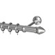 SINGLE CURTAIL ROD SET D.35 / MAT NICKEL / A1 COMETA END BRASS CURTAIN ROD D.35 SET