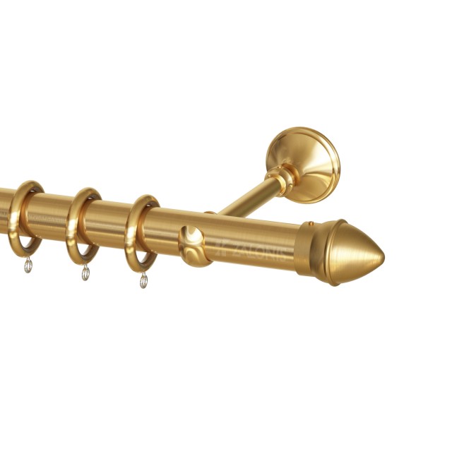 SINGLE CURTAIL ROD SET D.35 / MAT GOLD / A1 COMETA END