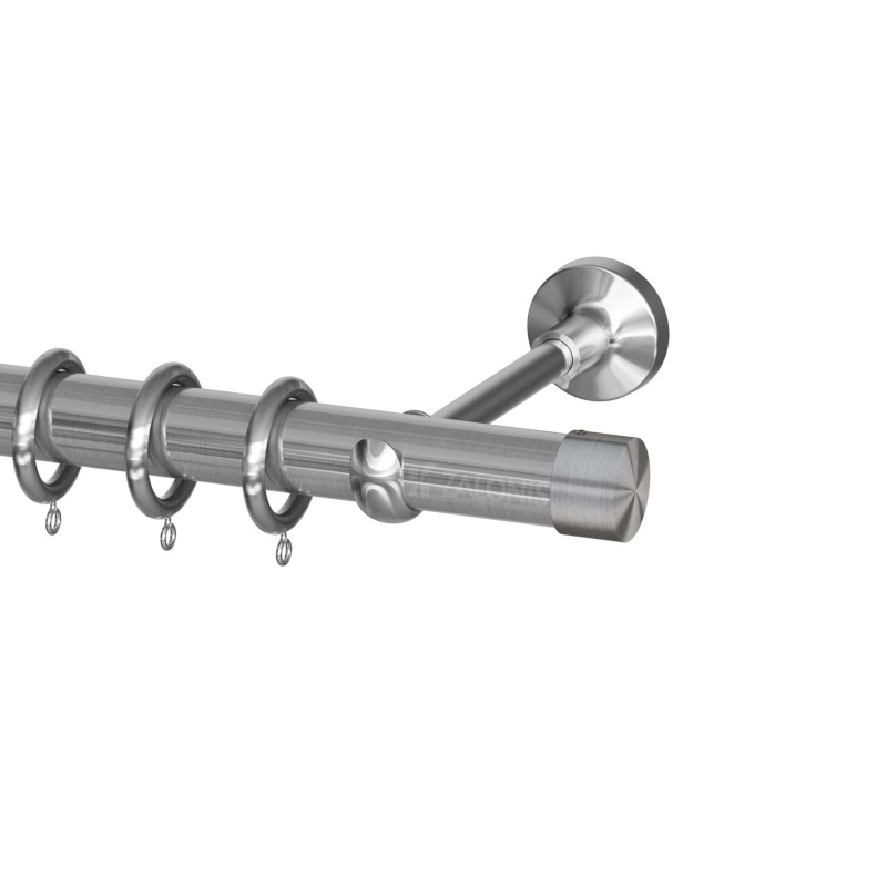 SINGLE CURTAIL ROD SET D.35 / MAT NICKEL / A10 END CAP BRASS CURTAIN ROD D.35 SET