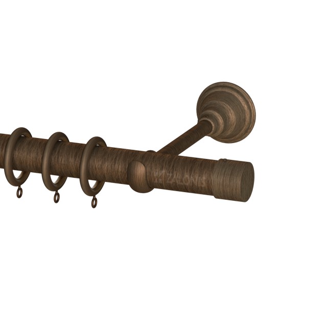 SINGLE CURTAIL ROD SET D.35 / ANTIQUE / A10 END CAP