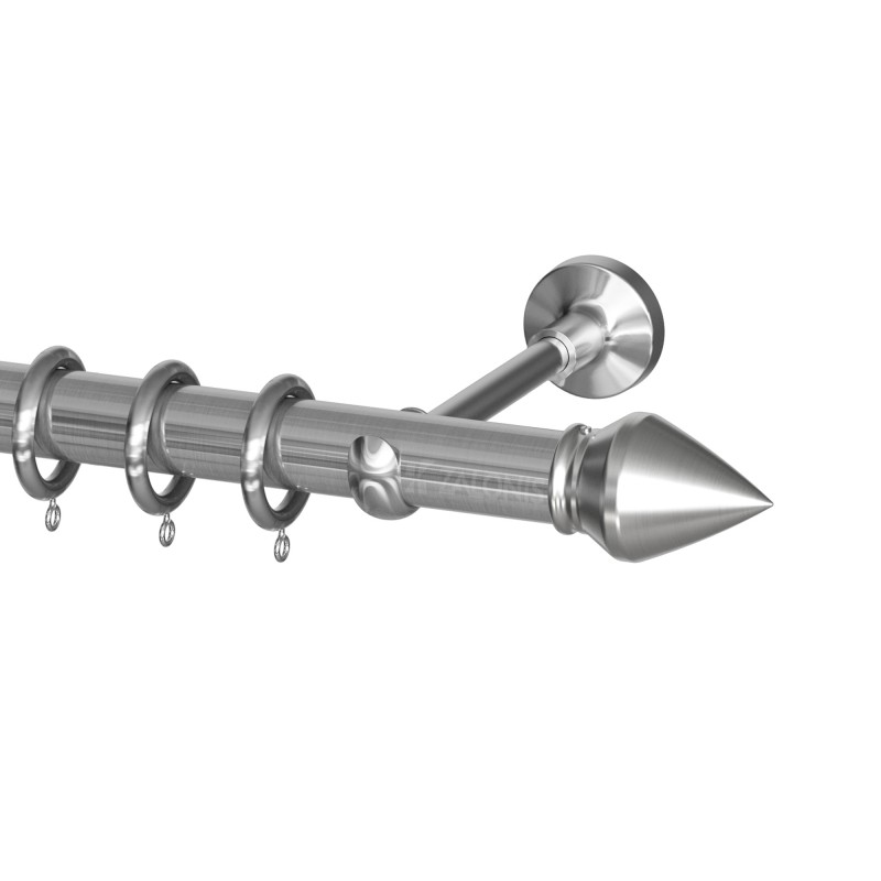 SINGLE CURTAIL ROD SET D.35 / MAT NICKEL / A2 CONO END BRASS CURTAIN ROD D.35 SET