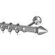 SINGLE CURTAIL ROD SET D.35 / MAT NICKEL / A2 CONO END BRASS CURTAIN ROD D.35 SET