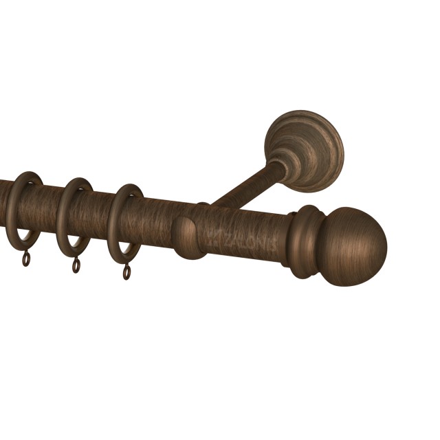 SINGLE CURTAIL ROD SET D.35 / ANTIQUE / A3 GLOBE END
