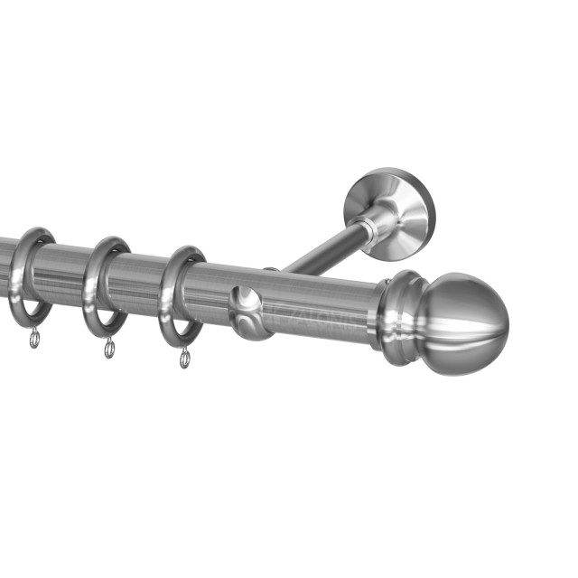 SINGLE CURTAIL ROD SET D.35 / MAT NICKEL / A3 GLOBE END
